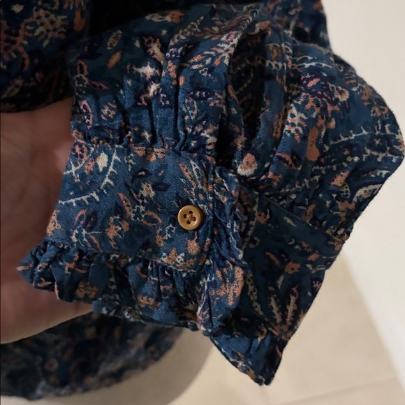 Lucky brand floral shirt small long sleeve 585 - Picture 4 of 8